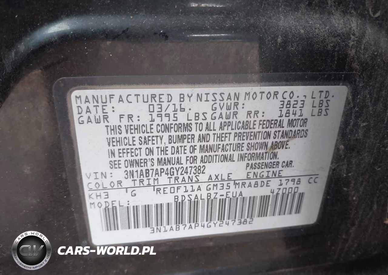 2016 Nissan Sentra Fe+ S-S-Sl-Sr-Sv VIN:3N1AB7AP4GY247382 - 9