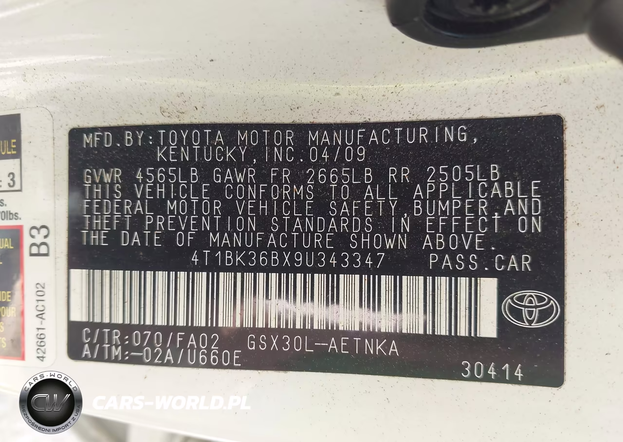 2009 Toyota Avalon Xl VIN:4T1BK36BX9U343347 - 9