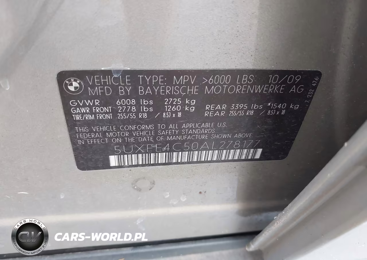 2010 BMW X5 xDrive30I VIN:5UXFE4C50AL278177 - 9