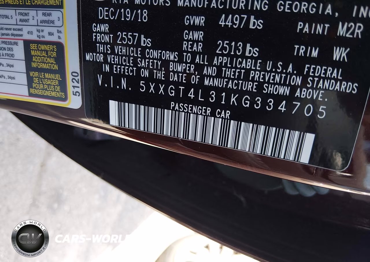 2019 Kia Optima Lx VIN:5XXGT4L31KG334705 - 9