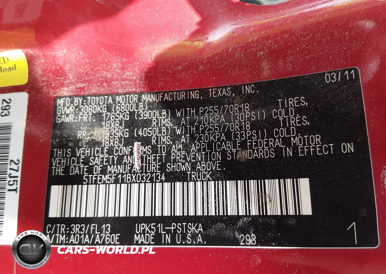 2011 Toyota Tundra Grade 4.6L V8 VIN:5TFEM5F11BX032134 - 9