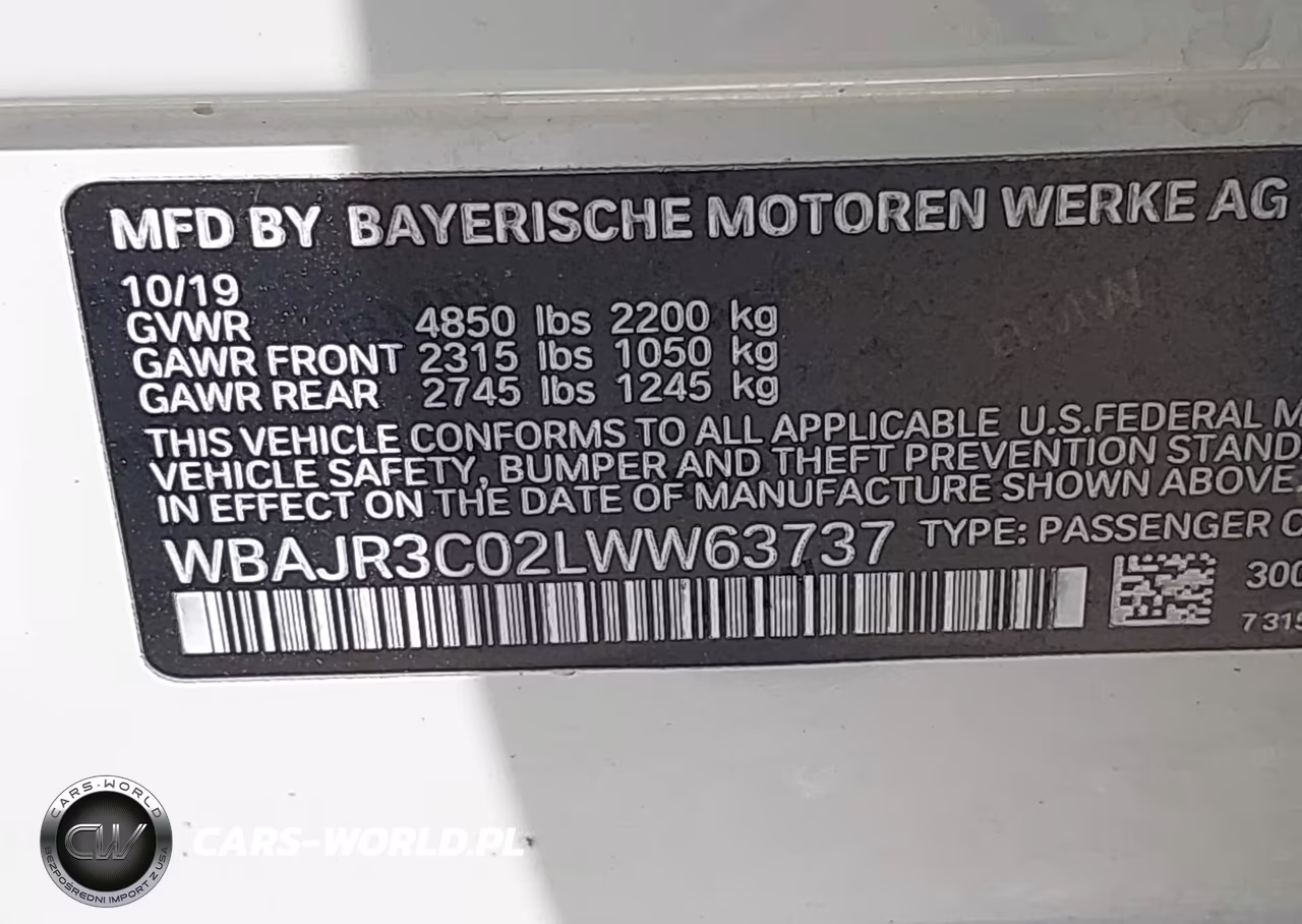 2020 BMW 530I VIN:WBAJR3C02LWW63737 - 9