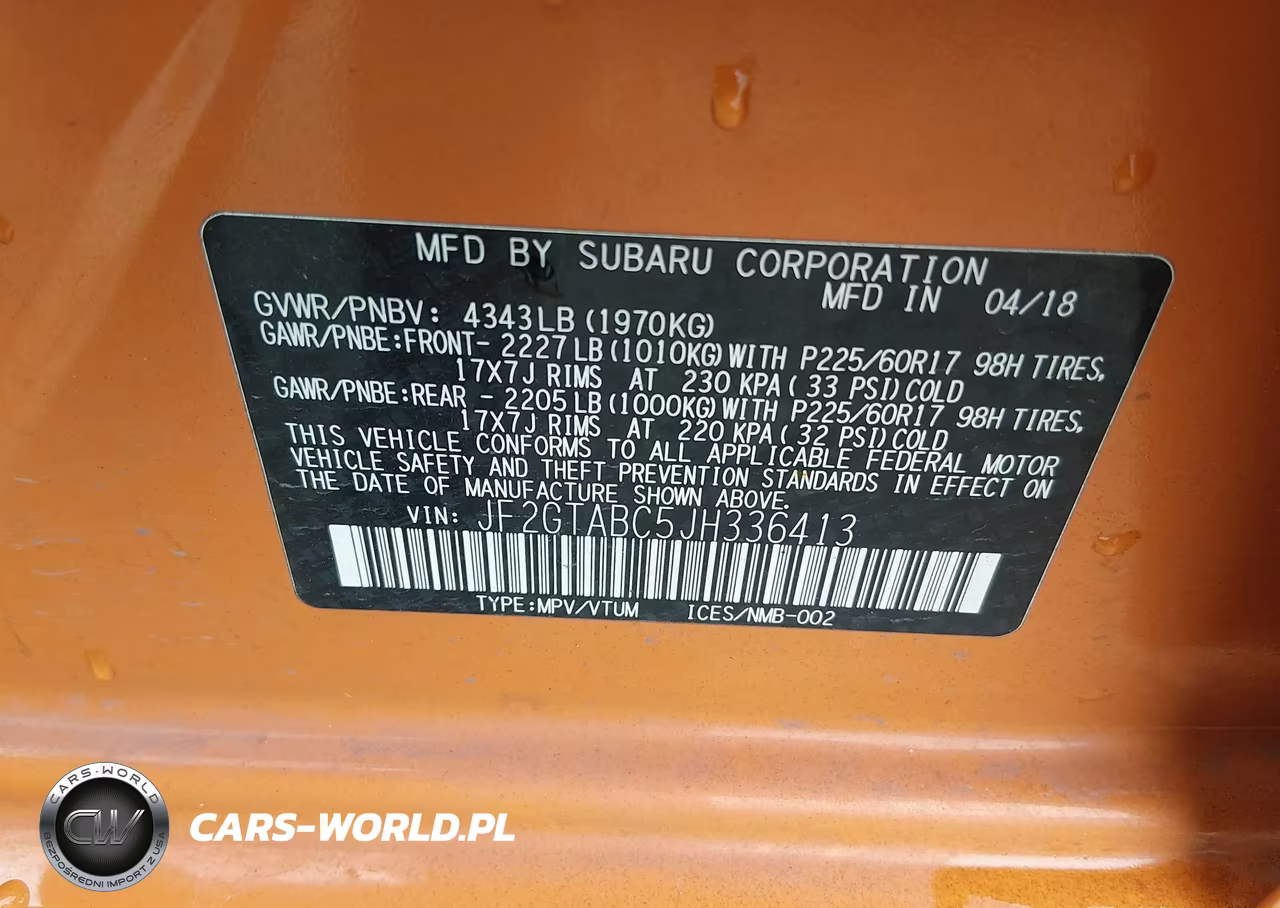 2018 Subaru Crosstrek 2.0I Premium VIN:JF2GTABC5JH336413 - 9