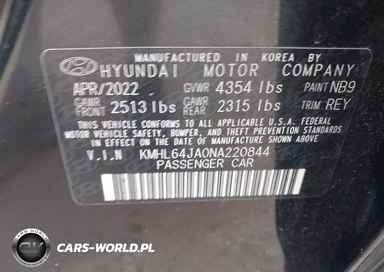 2022 Hyundai Sonata Sel VIN:KMHL64JA0NA220844 - 9