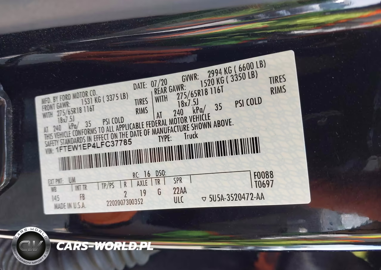 2020 Ford F-150 Xlt VIN:1FTEW1EP4LFC37785 - 9