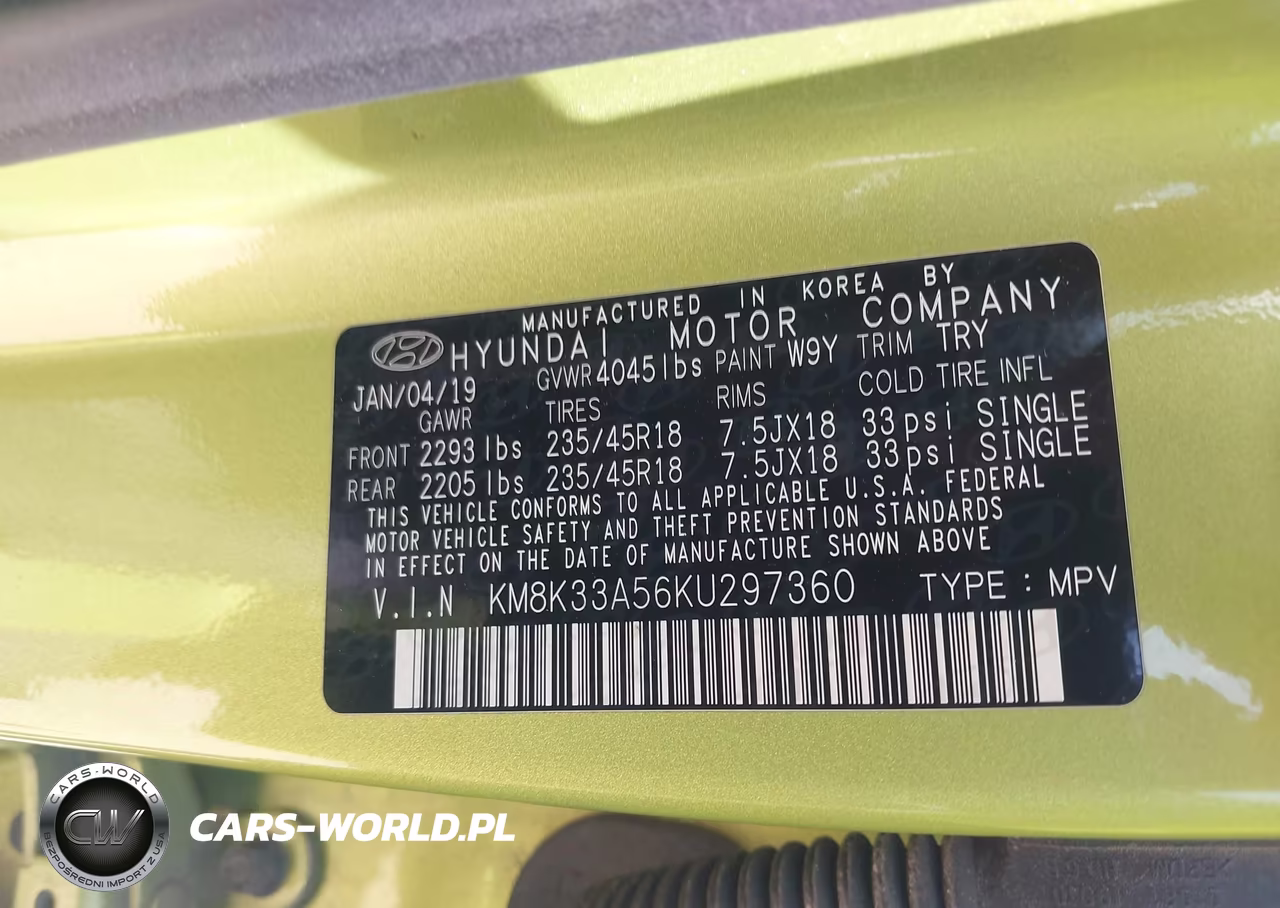 2019 Hyundai Kona Limited VIN:KM8K33A56KU297360 - 9
