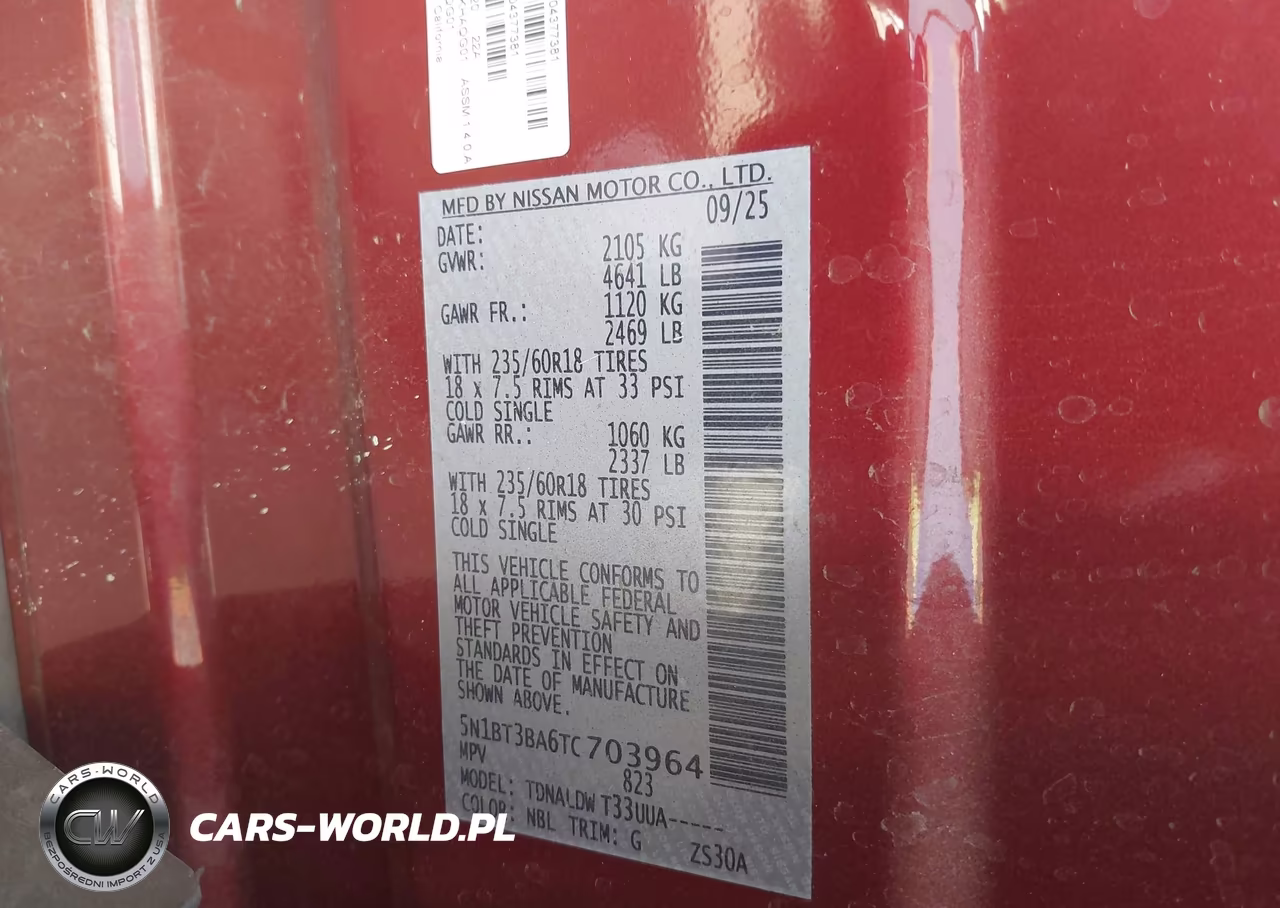 2026 Nissan Rogue Sv VIN:5N1BT3BA6TC703964 - 9