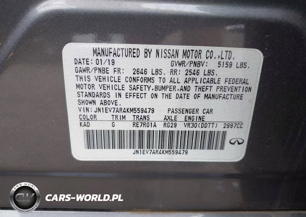 2019 Infiniti Q50 3.0T Luxe VIN:JN1EV7AR4KM559479 - 9