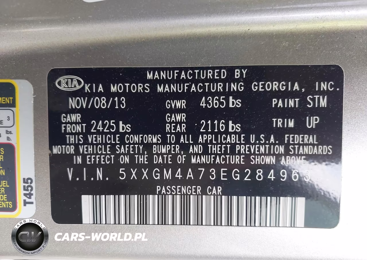 2014 Kia Optima Lx VIN:5XXGM4A73EG284963 - 9
