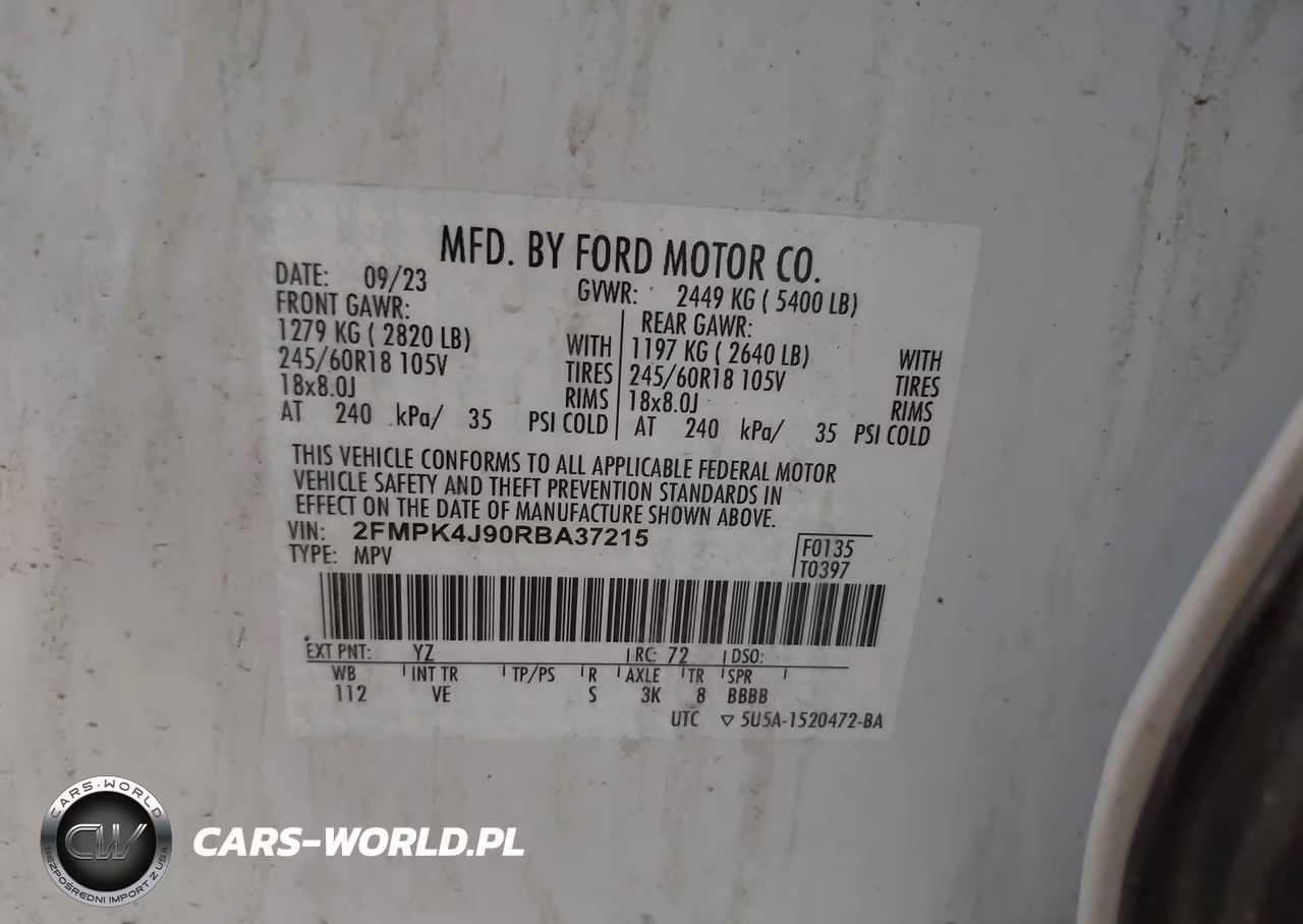 2024 Ford Edge Sel VIN:2FMPK4J90RBA37215 - 9