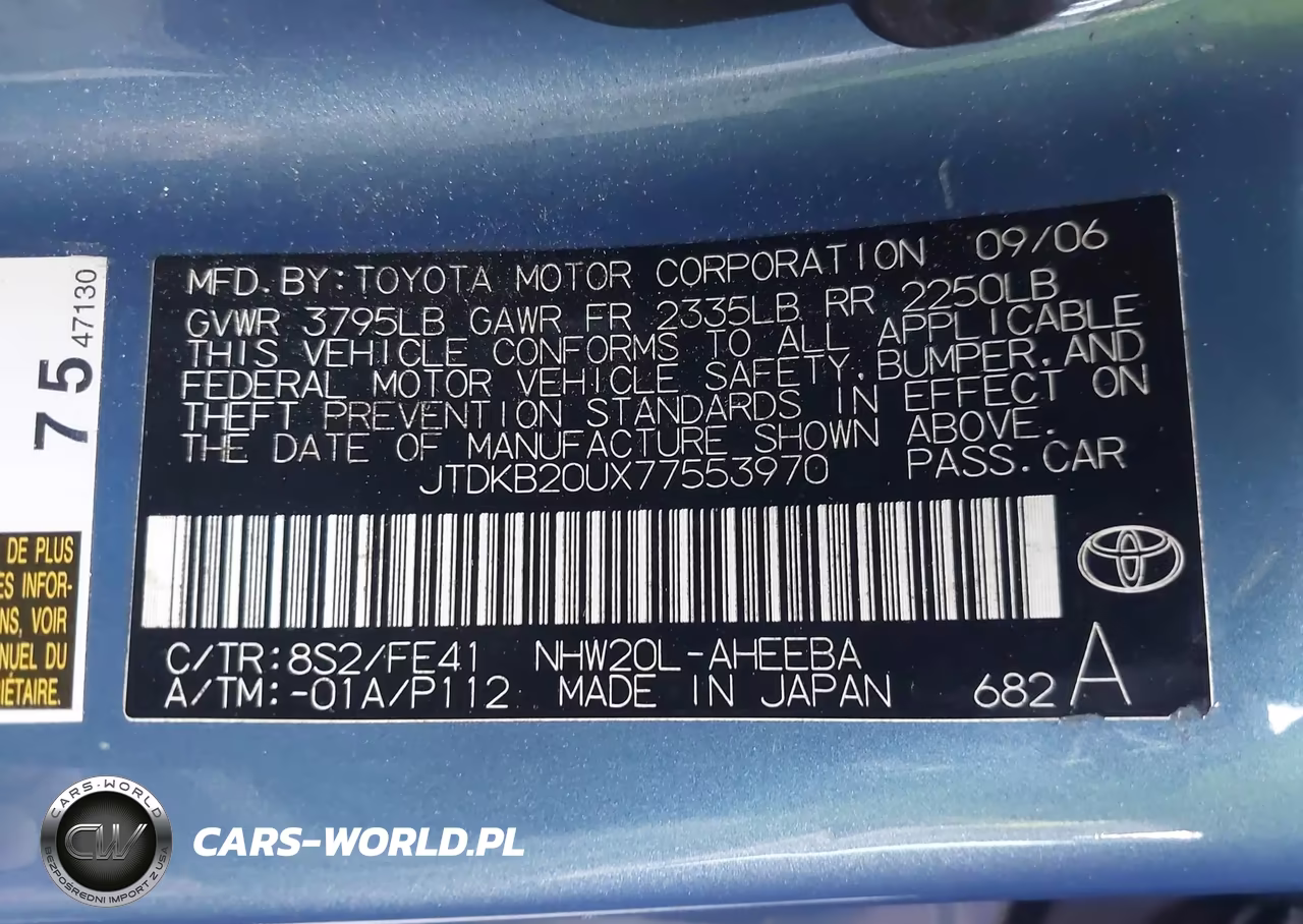 2007 Toyota Prius VIN:JTDKB20UX77553970 - 9
