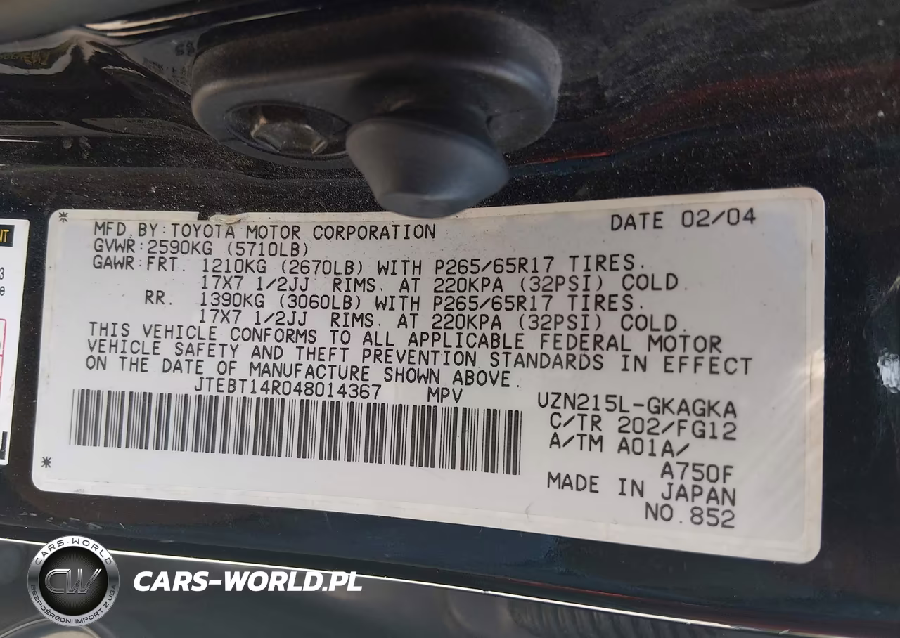2004 Toyota 4Runner Sr5 V8 VIN:JTEBT14R048014367 - 9