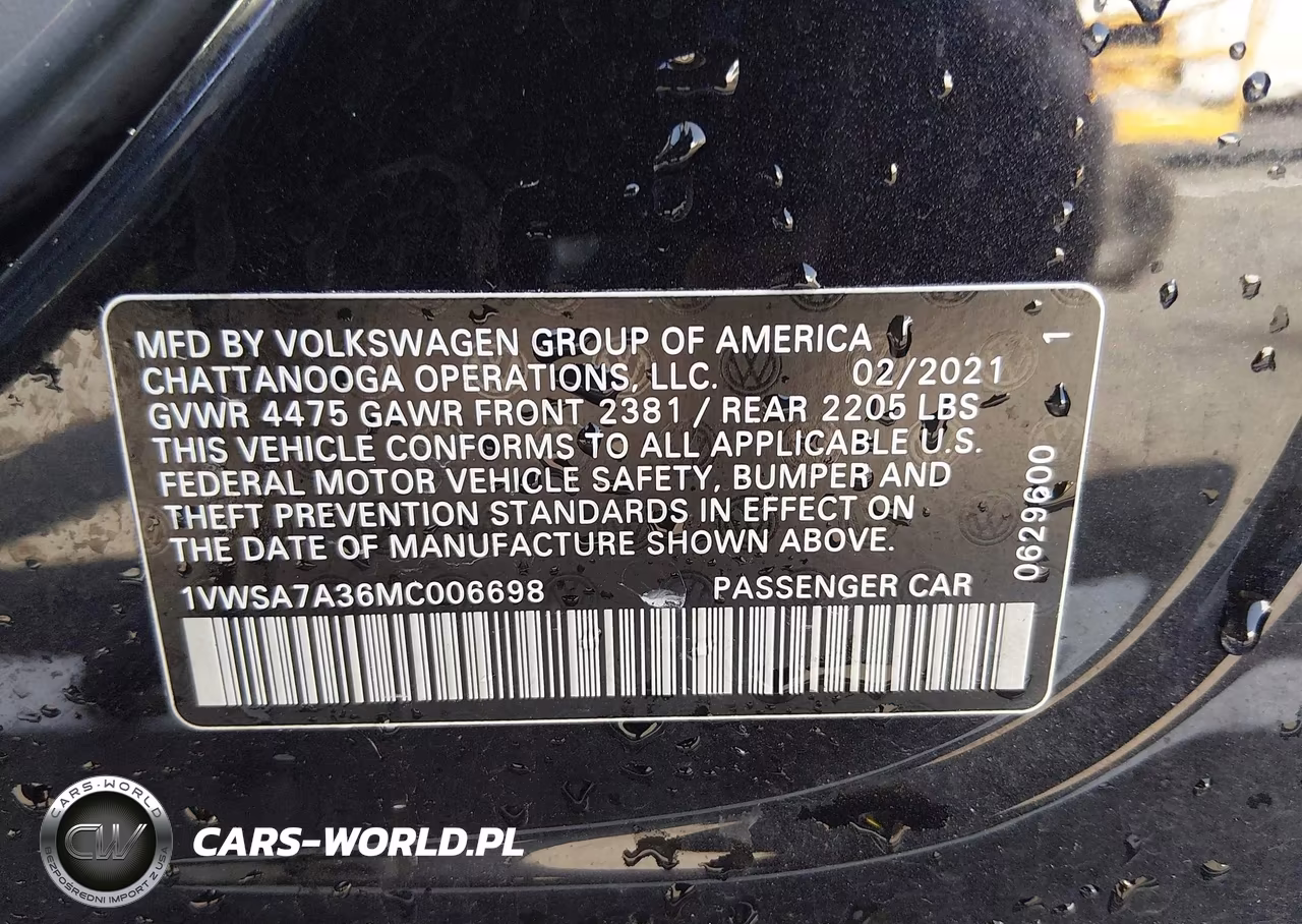 2021 Volkswagen Passat 2.0T Se VIN:1VWSA7A36MC006698 - 9
