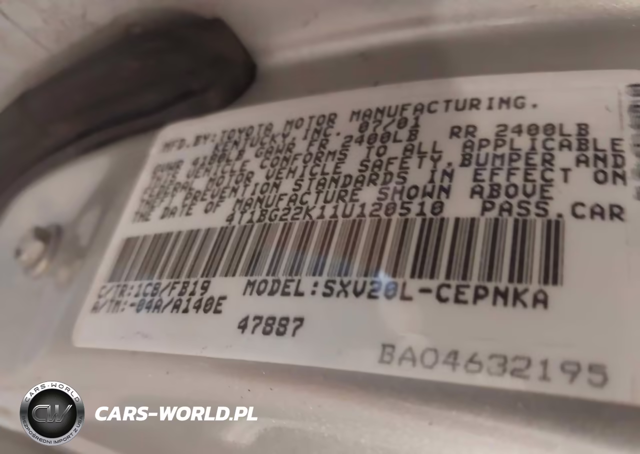 2001 Toyota Camry Le VIN:4T1BG22K11U120510 - 9