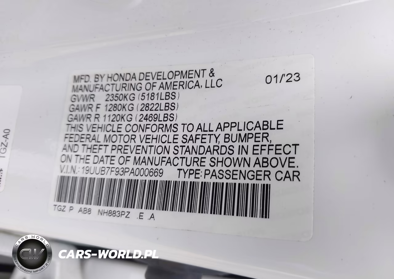 2023 Acura Tlx Type S - Hp Wheel And Tire VIN:19UUB7F93PA000669 - 9
