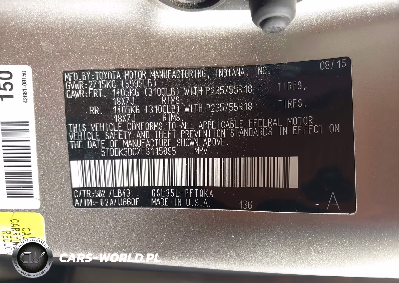 2015 Toyota Sienna Limited Premium 7 Passenger VIN:5TDDK3DC7FS115895 - 9