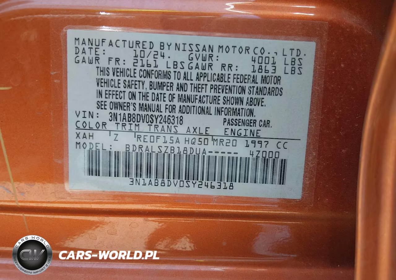 2025 Nissan Sentra Sr VIN:3N1AB8DV0SY246318 - 9