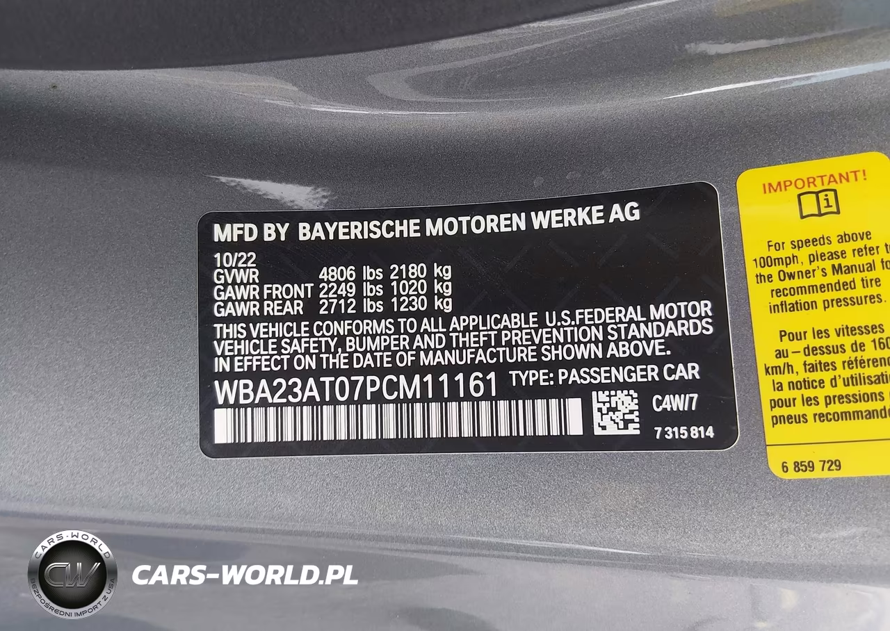 2023 BMW 430I VIN:WBA23AT07PCM11161 - 9