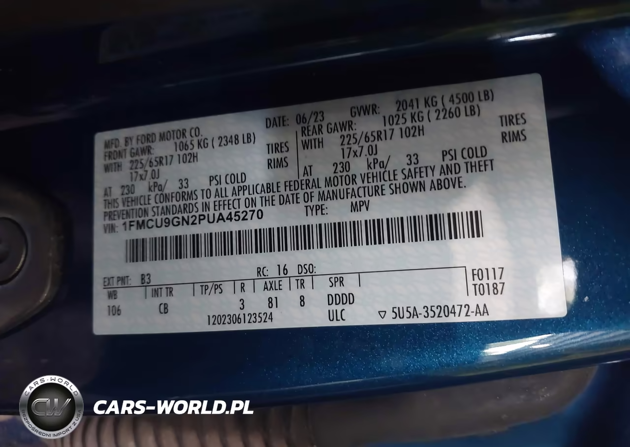 2023 Ford Escape Active VIN:1FMCU9GN2PUA45270 - 9