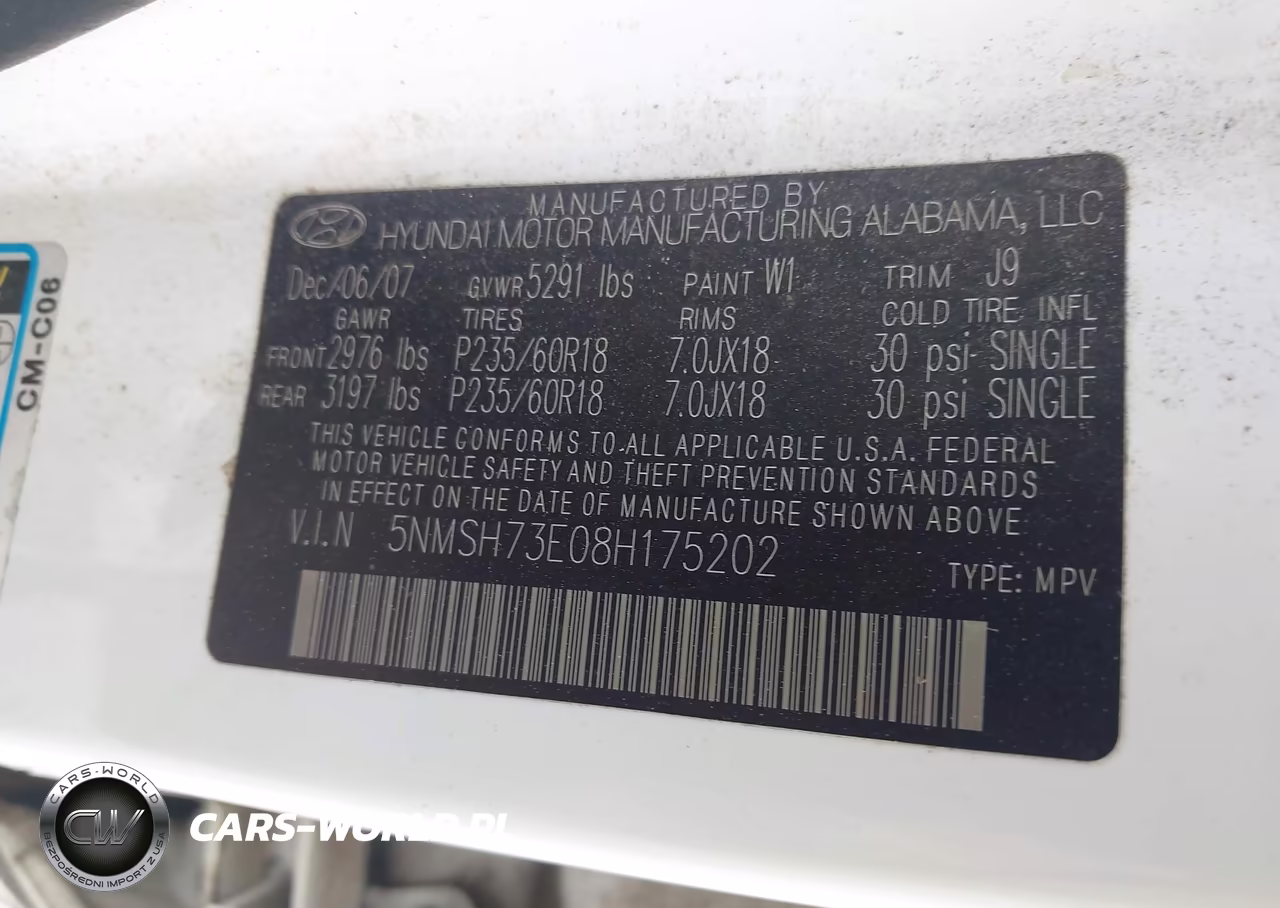 2008 Hyundai Santa Fe Limited-Se VIN:5NMSH73E08H175202 - 9