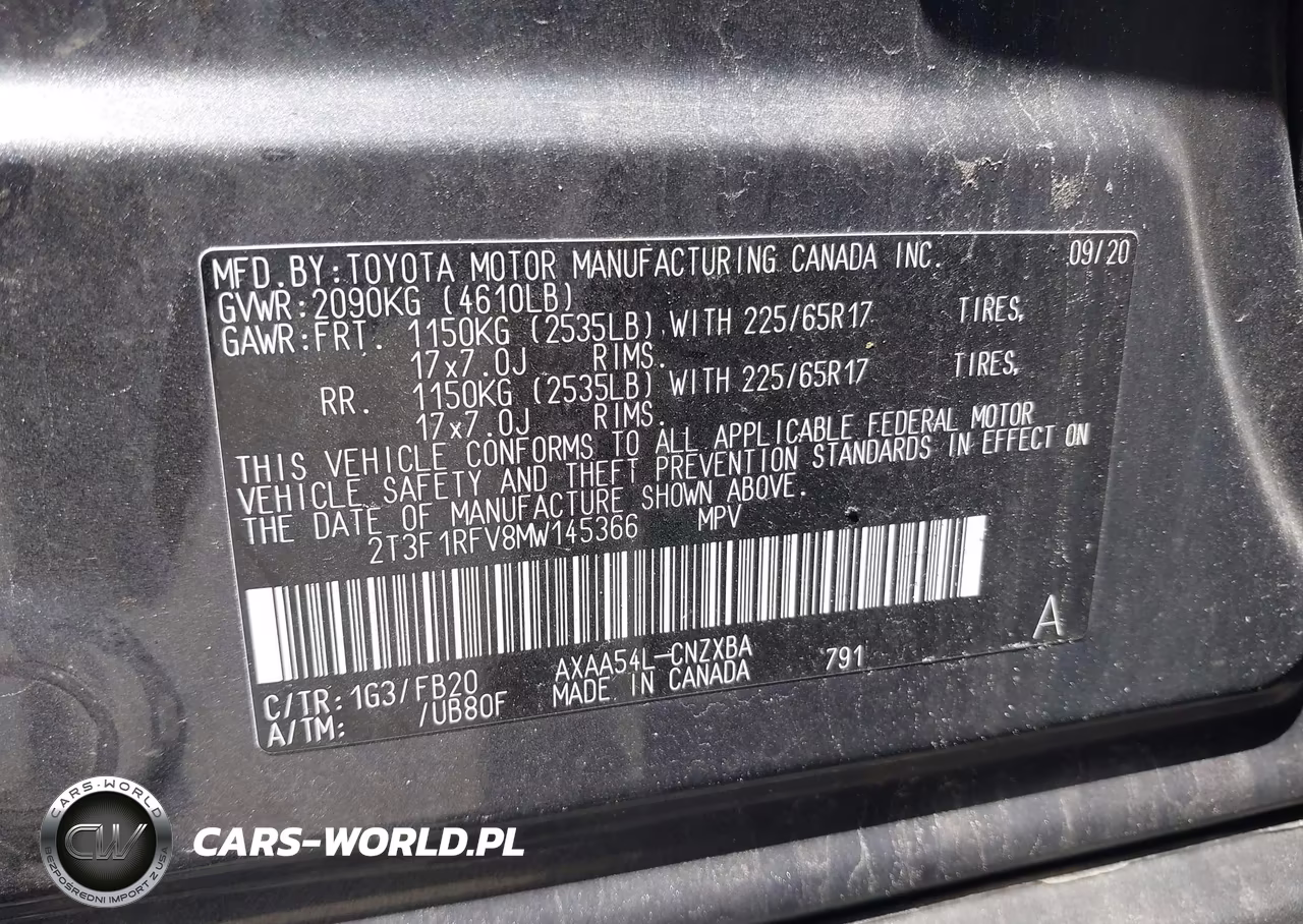 2021 Toyota Rav4 Le VIN:2T3F1RFV8MW145366 - 9