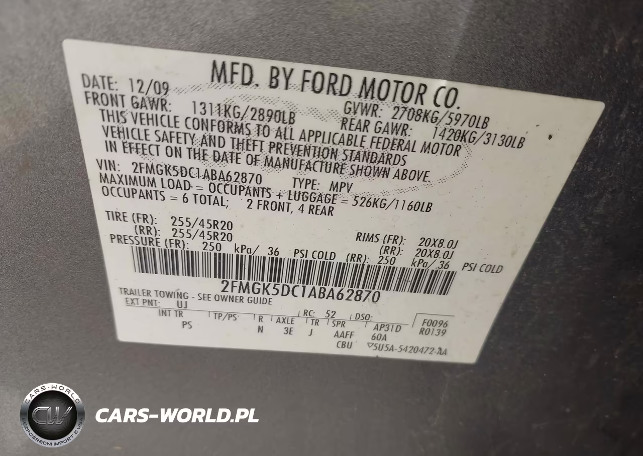 2010 Ford Flex Limited VIN:2FMGK5DC1ABA62870 - 9