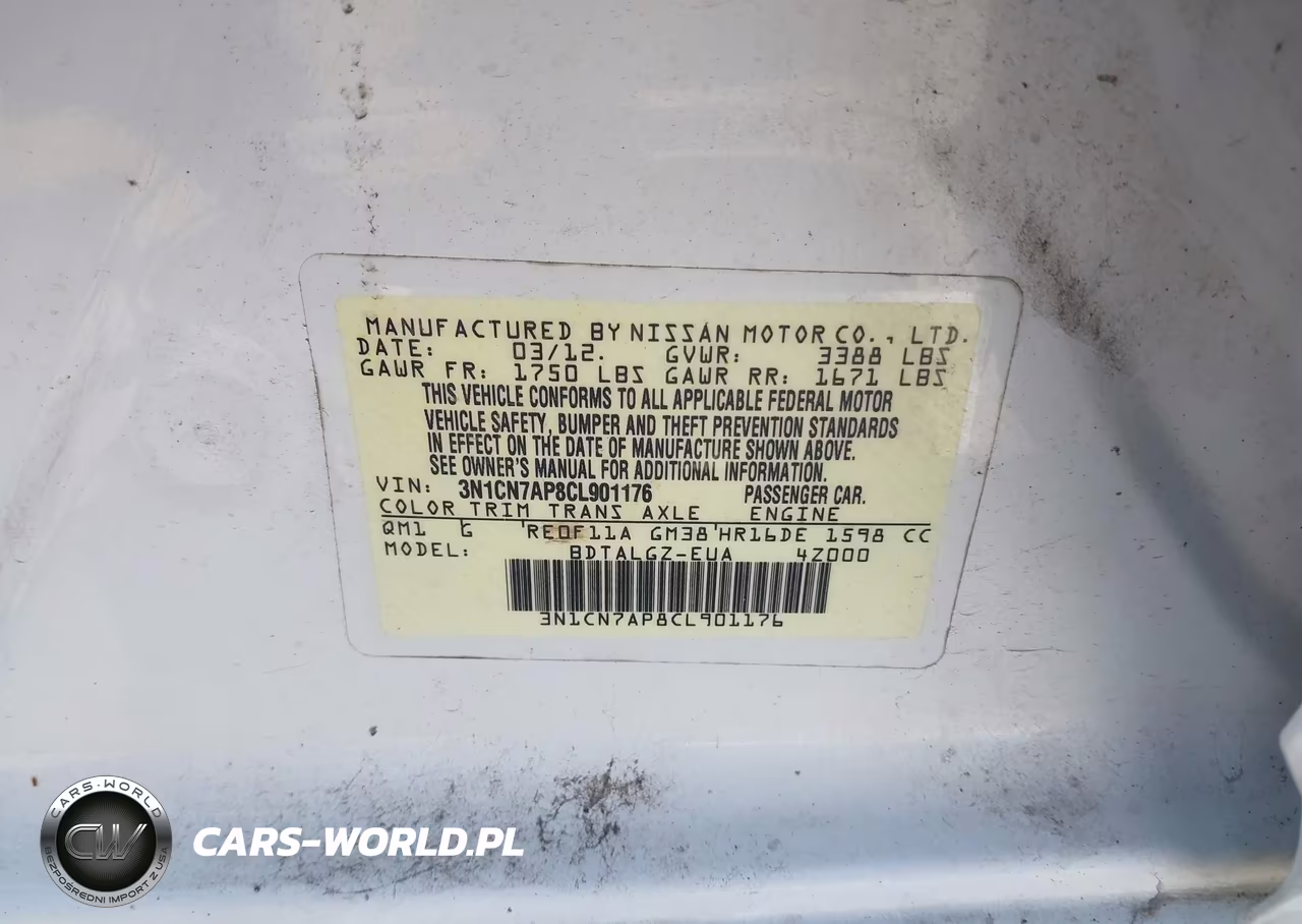 2012 Nissan Versa 1.6 Sl VIN:3N1CN7AP8CL901176 - 9