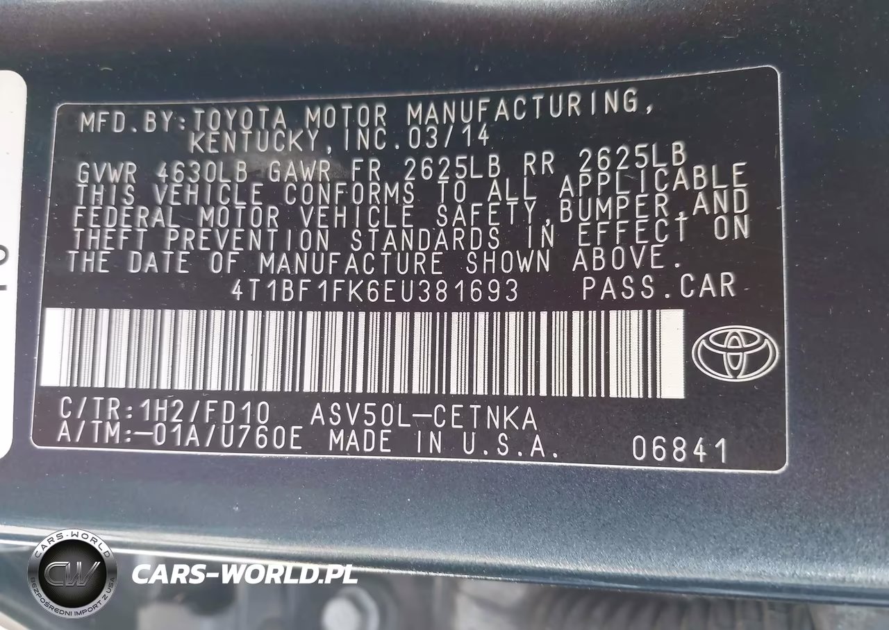 2014 Toyota Camry Le VIN:4T1BF1FK6EU381693 - 9