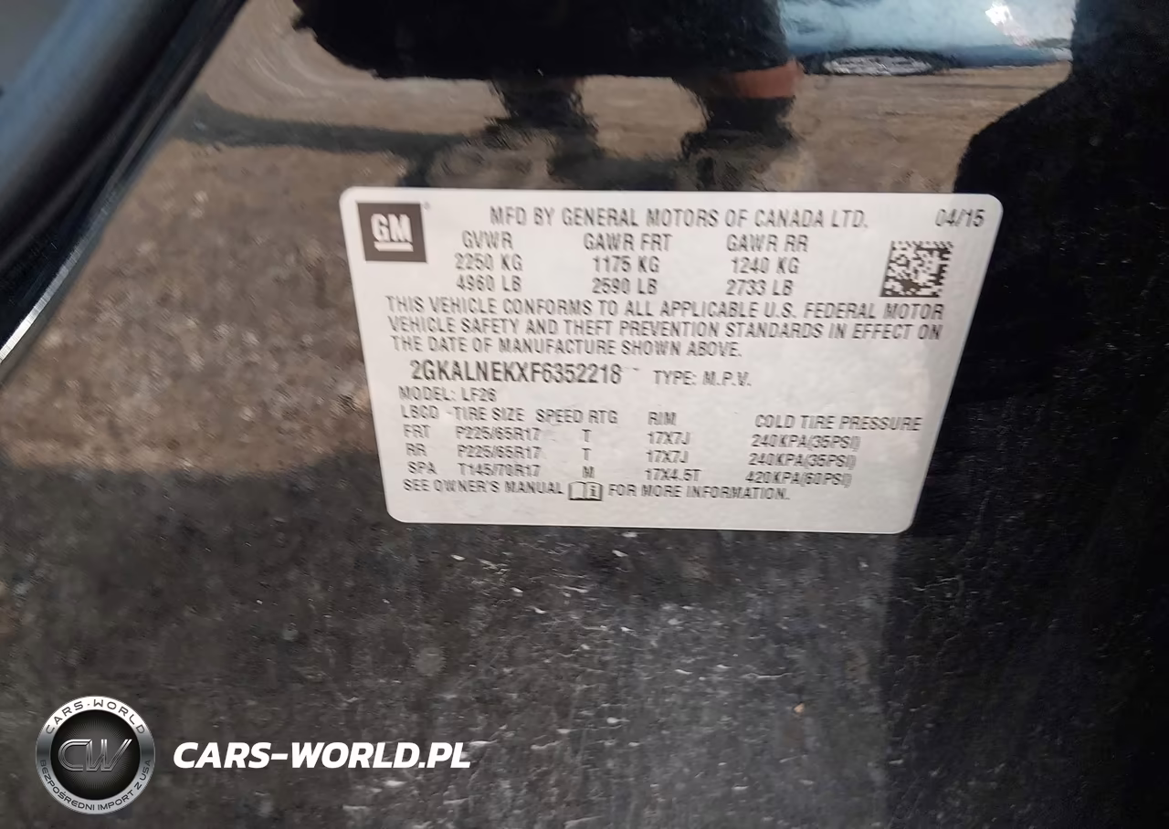 2015 GMC Terrain Sl VIN:2GKALNEKXF6352218 - 9