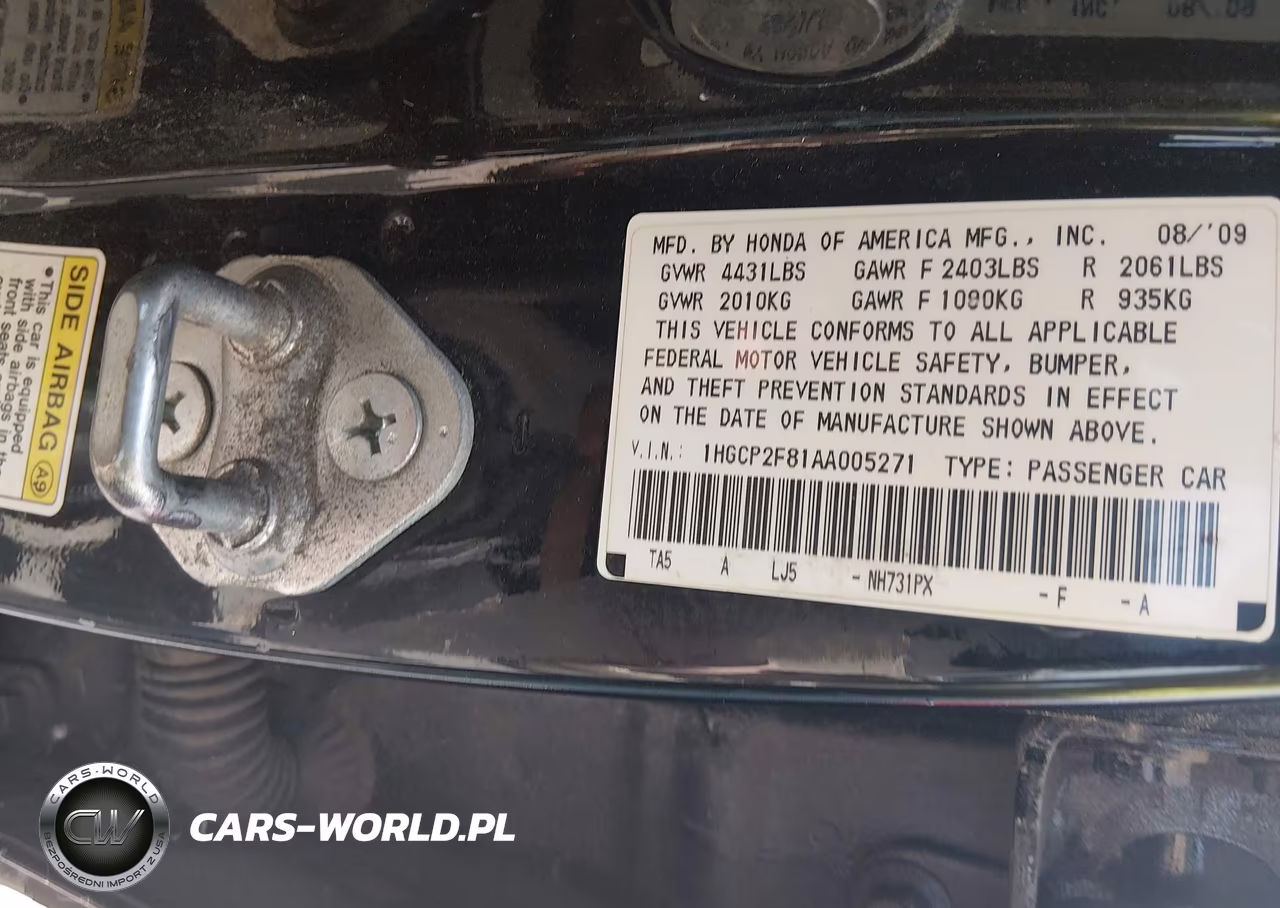2010 Honda Accord 2.4 Ex-L VIN:1HGCP2F81AA005271 - 9