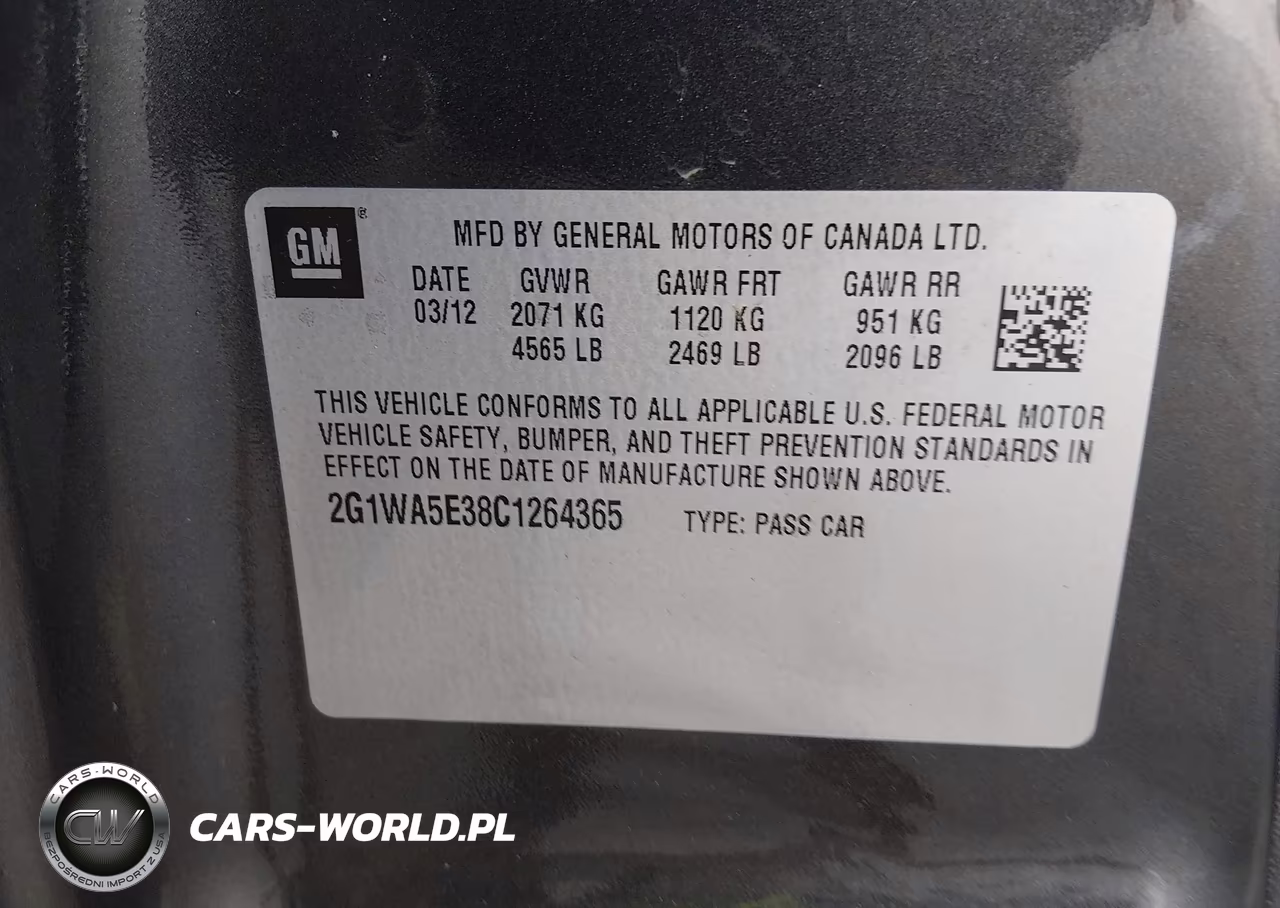 2012 Chevrolet Impala Ls VIN:2G1WA5E38C1264365 - 9