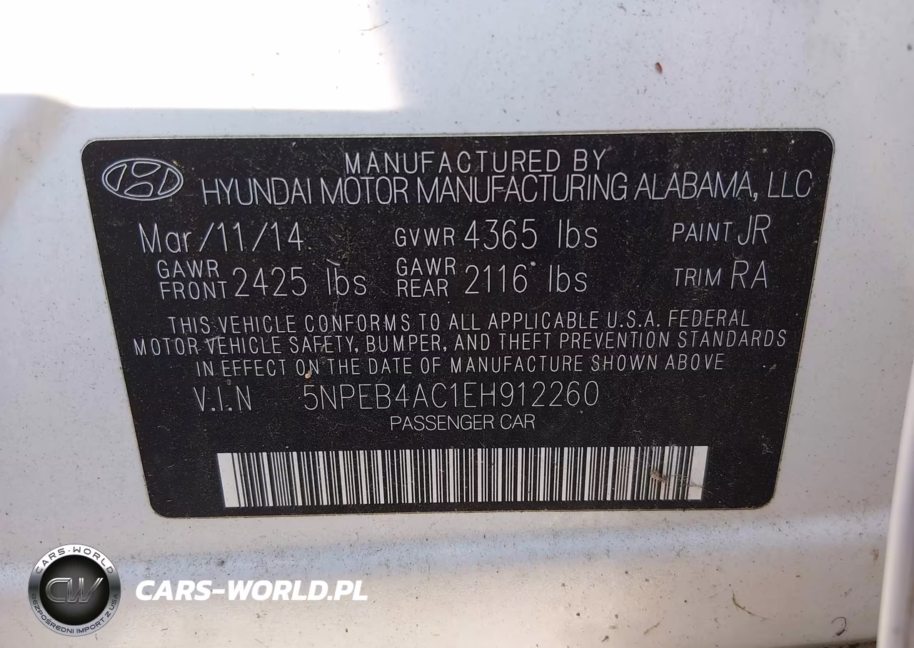 2014 Hyundai Sonata Gls VIN:5NPEB4AC1EH912260 - 9