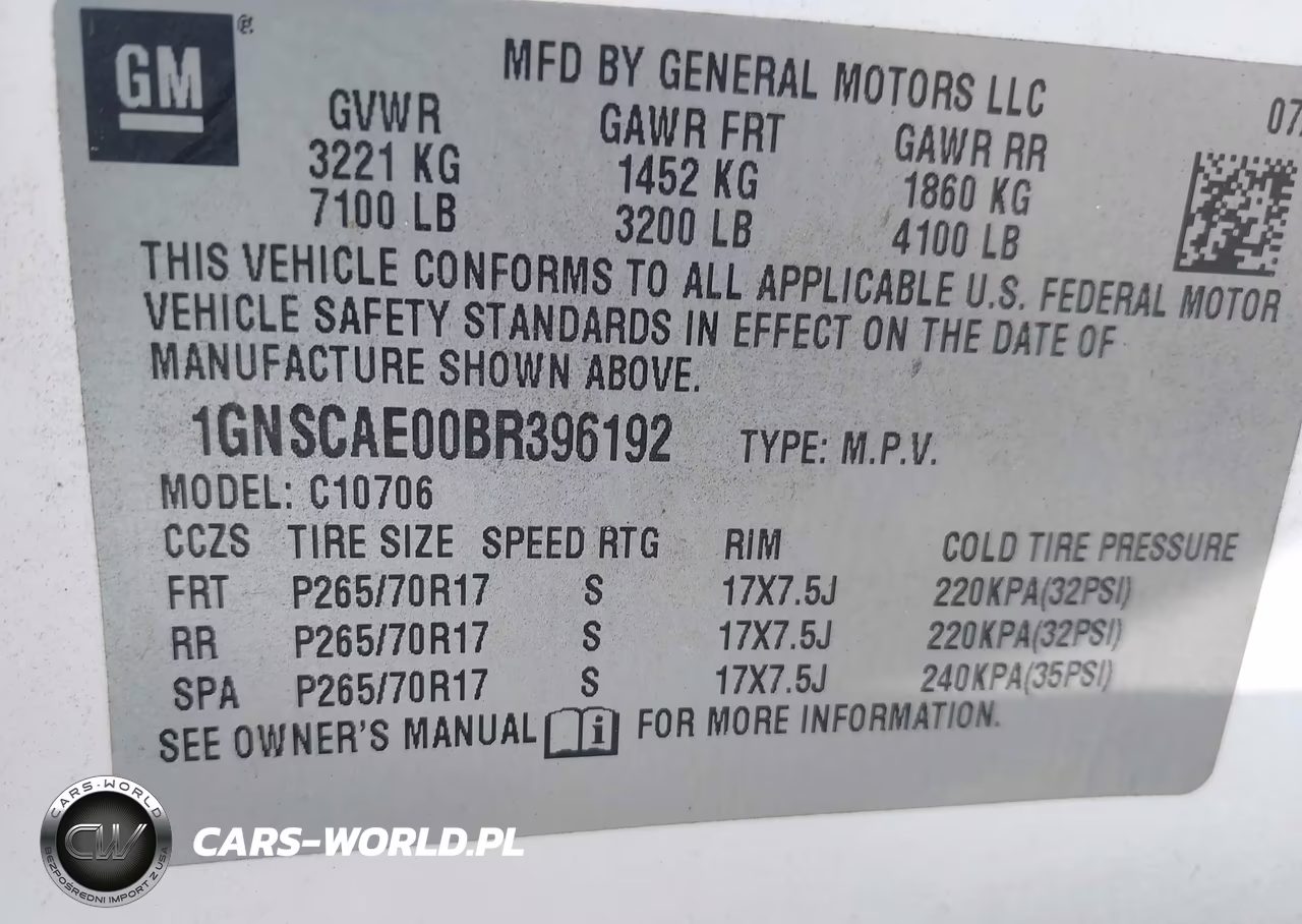 2011 Chevrolet Tahoe Ls VIN:1GNSCAE00BR396192 - 9