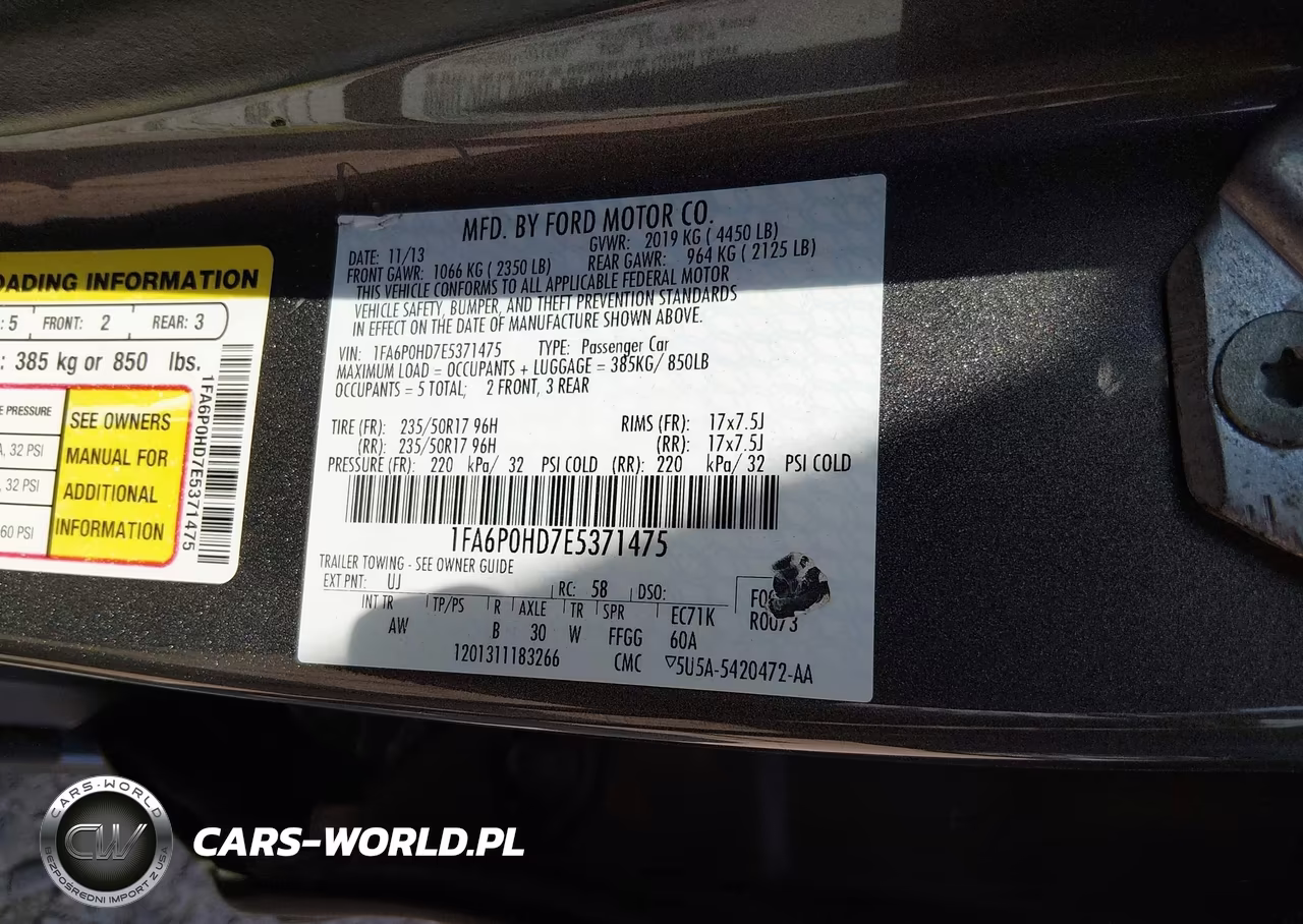 2014 Ford Fusion Se VIN:1FA6P0HD7E5371475 - 9