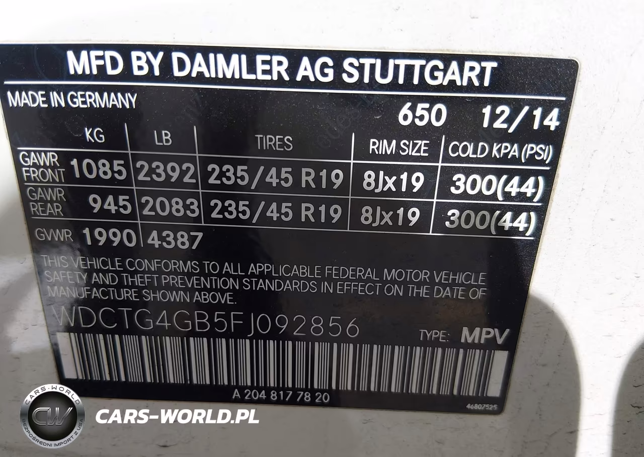 2015 Mercedes-Benz Gla 250 4Matic VIN:WDCTG4GB5FJ092856 - 9