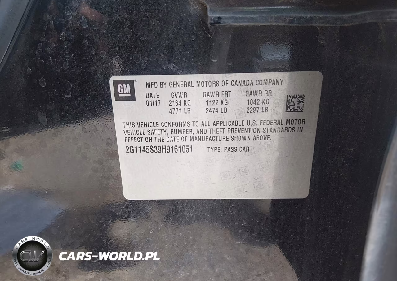 2017 Chevrolet Impala 2Lz VIN:2G1145S39H9161051 - 9