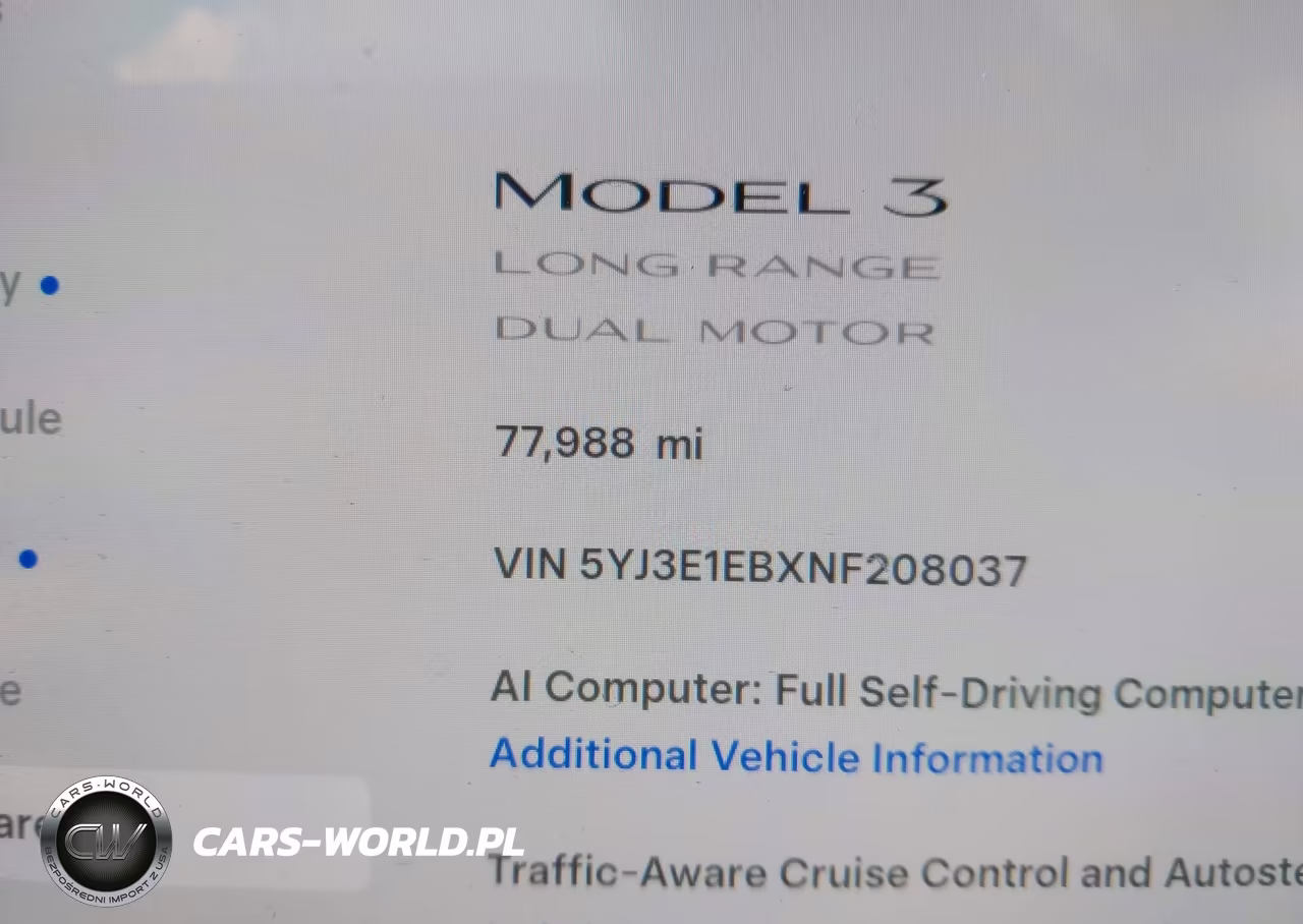 2022 Tesla Model 3 Long Range Dual Motor All-Wheel Drive VIN:5YJ3E1EBXNF208037 - 14