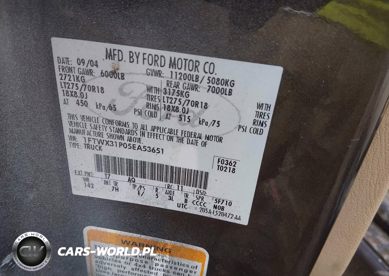 2005 Ford F-350 Lariat-Xl-Xlt VIN:1FTWX31P05EA53651 - 8
