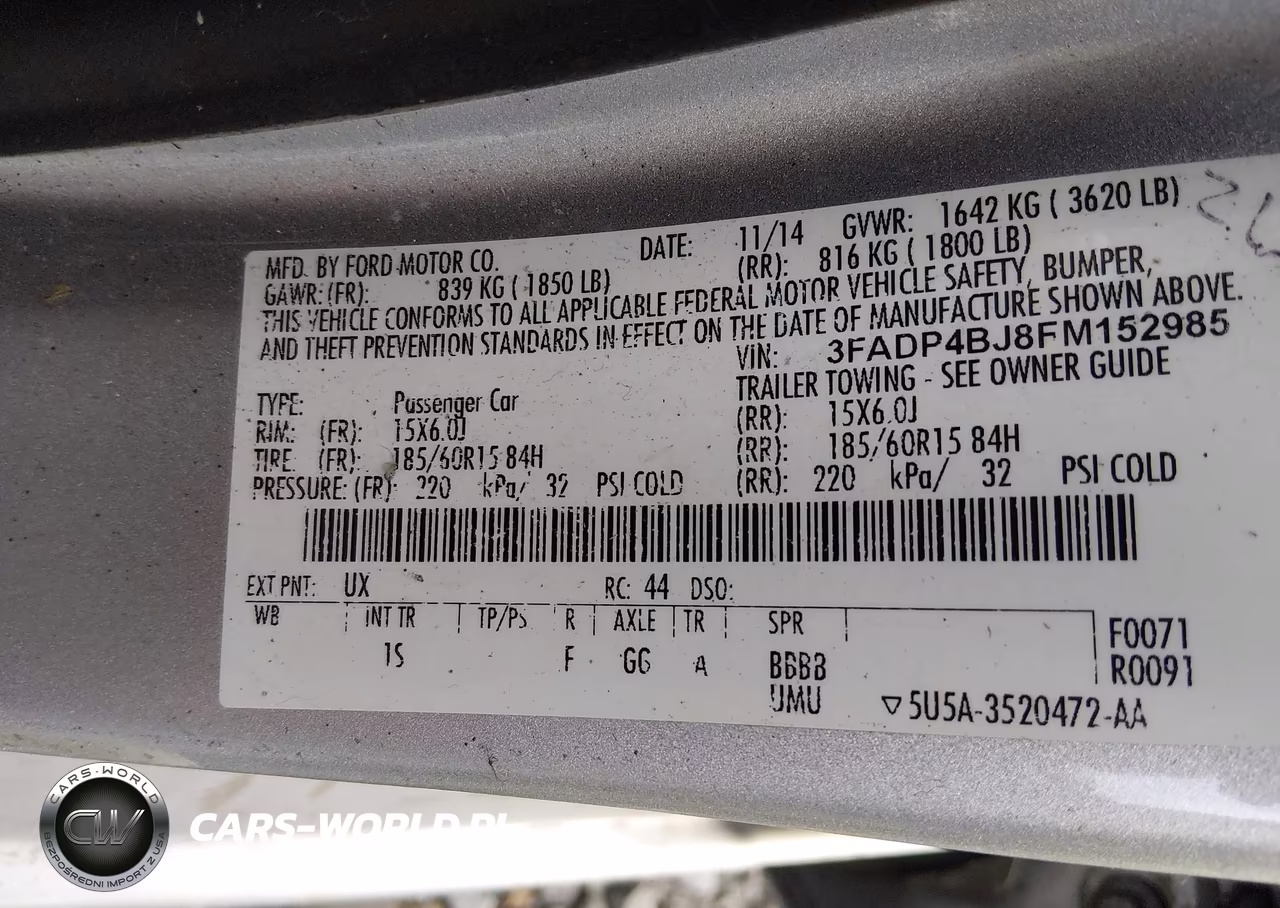 2015 Ford Fiesta Se VIN:3FADP4BJ8FM152985 - 9
