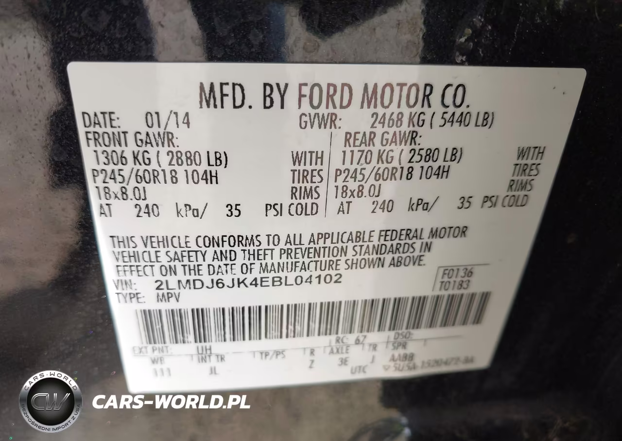2014 Lincoln Mkx VIN:2LMDJ6JK4EBL04102 - 9
