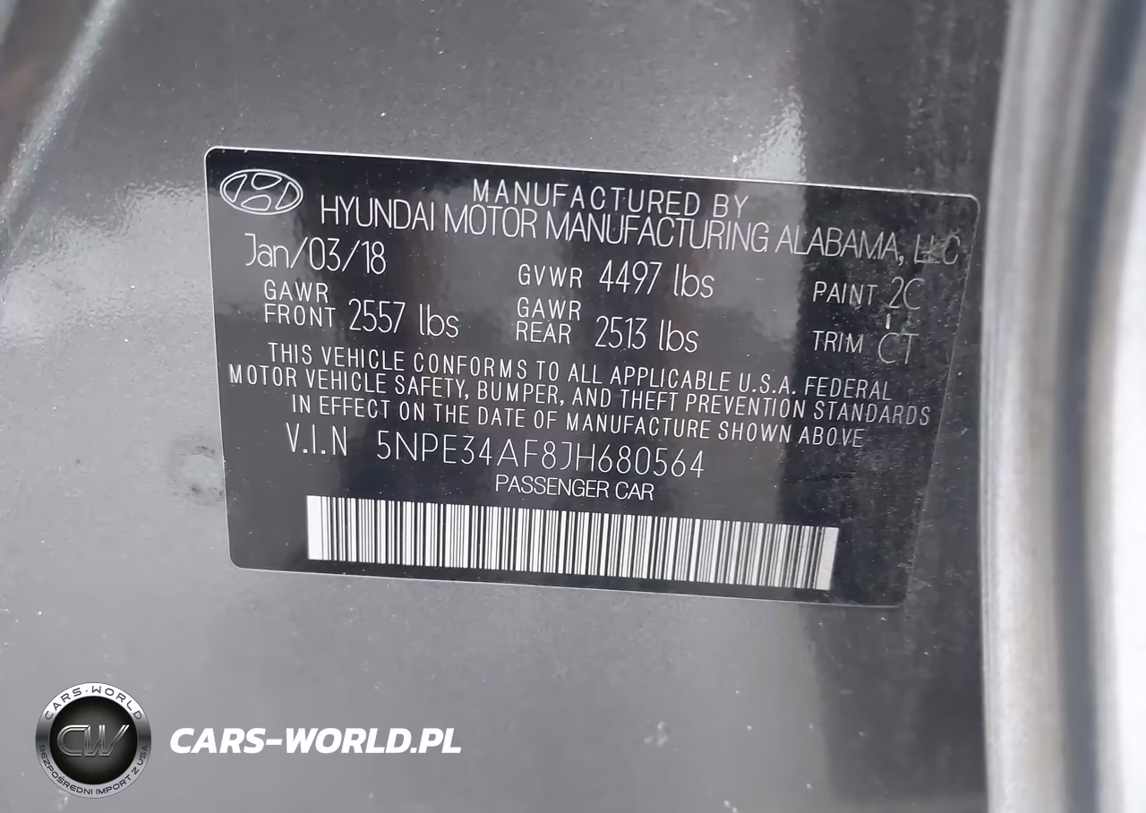 2018 Hyundai Sonata Sport VIN:5NPE34AF8JH680564 - 9