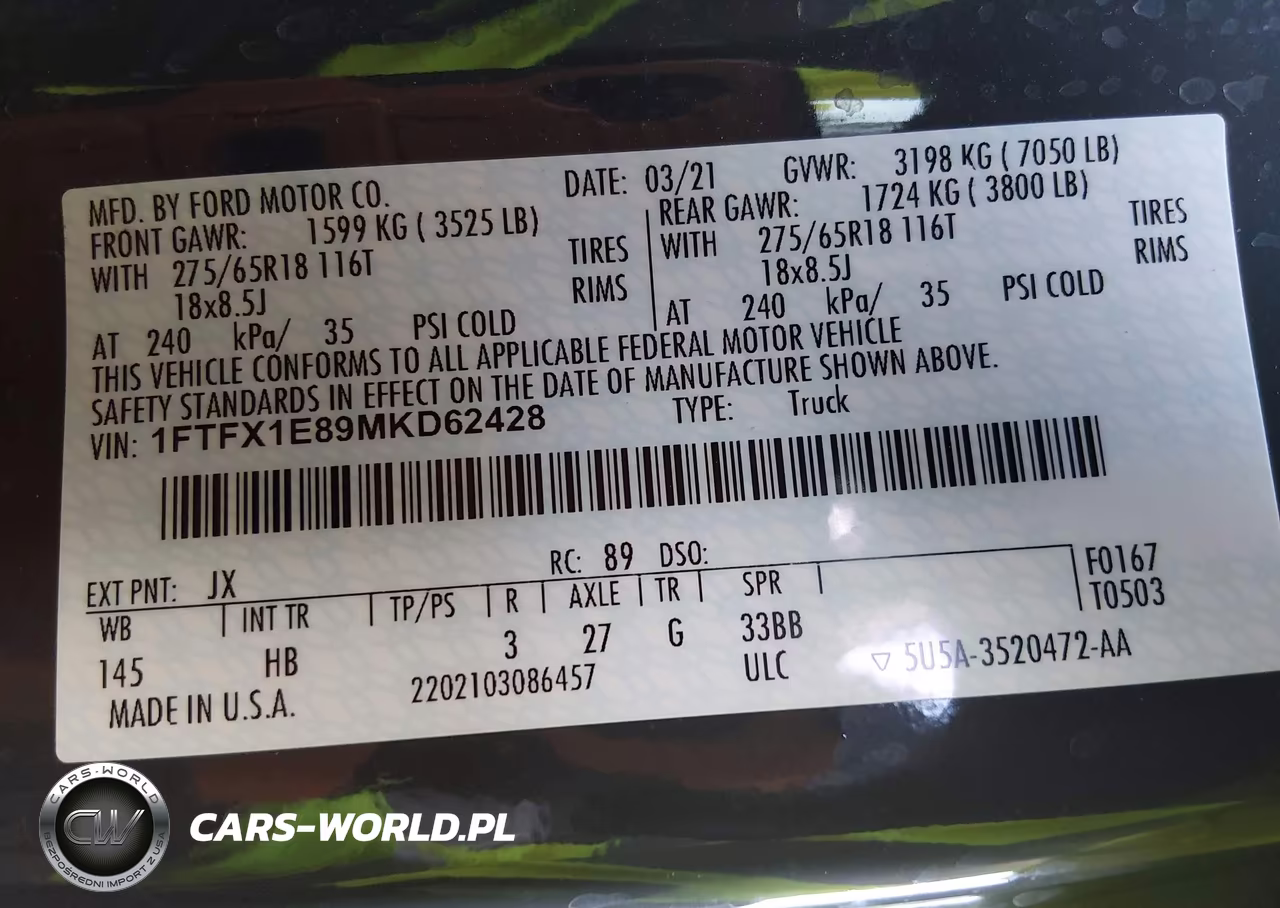 2021 Ford F-150 Lariat VIN:1FTFX1E89MKD62428 - 9
