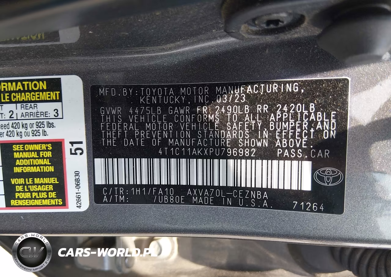 2023 Toyota Camry Le VIN:4T1C11AKXPU796982 - 9