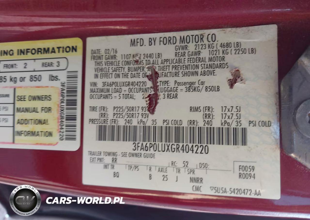 2016 Ford Fusion Hybrid Se VIN:3FA6P0LUXGR404220 - 9