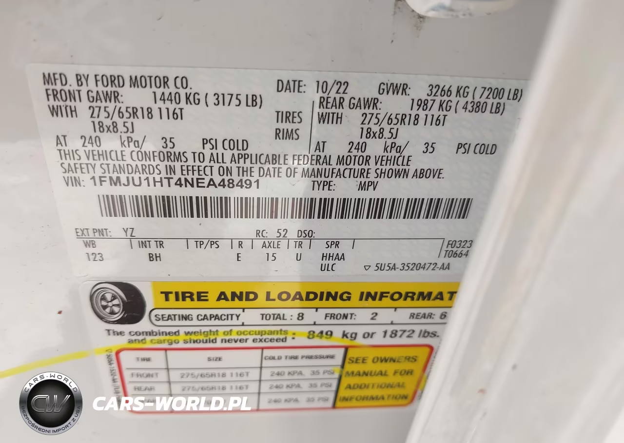 2022 Ford Expedition Xlt VIN:1FMJU1HT4NEA48491 - 9