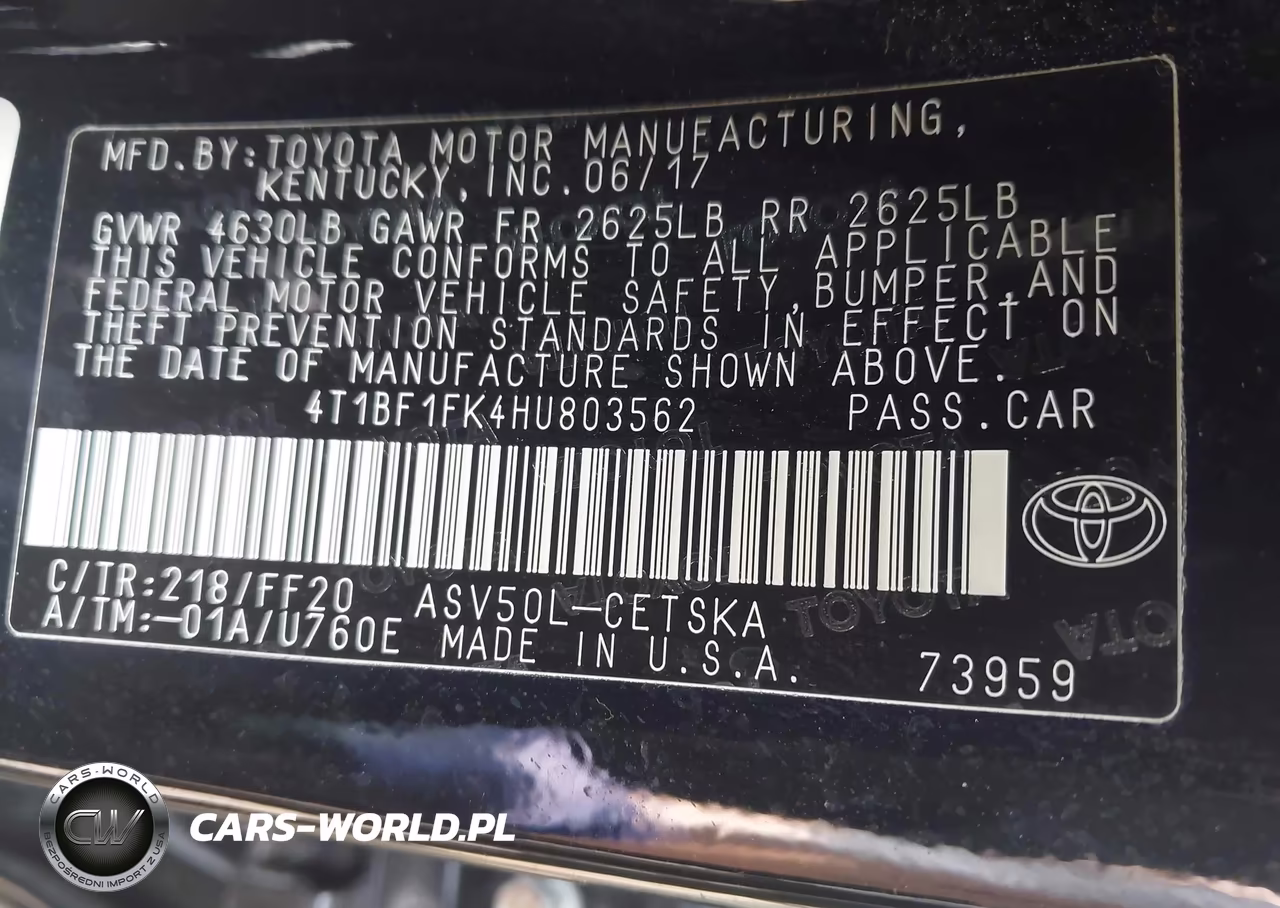 2017 Toyota Camry Se VIN:4T1BF1FK4HU803562 - 9