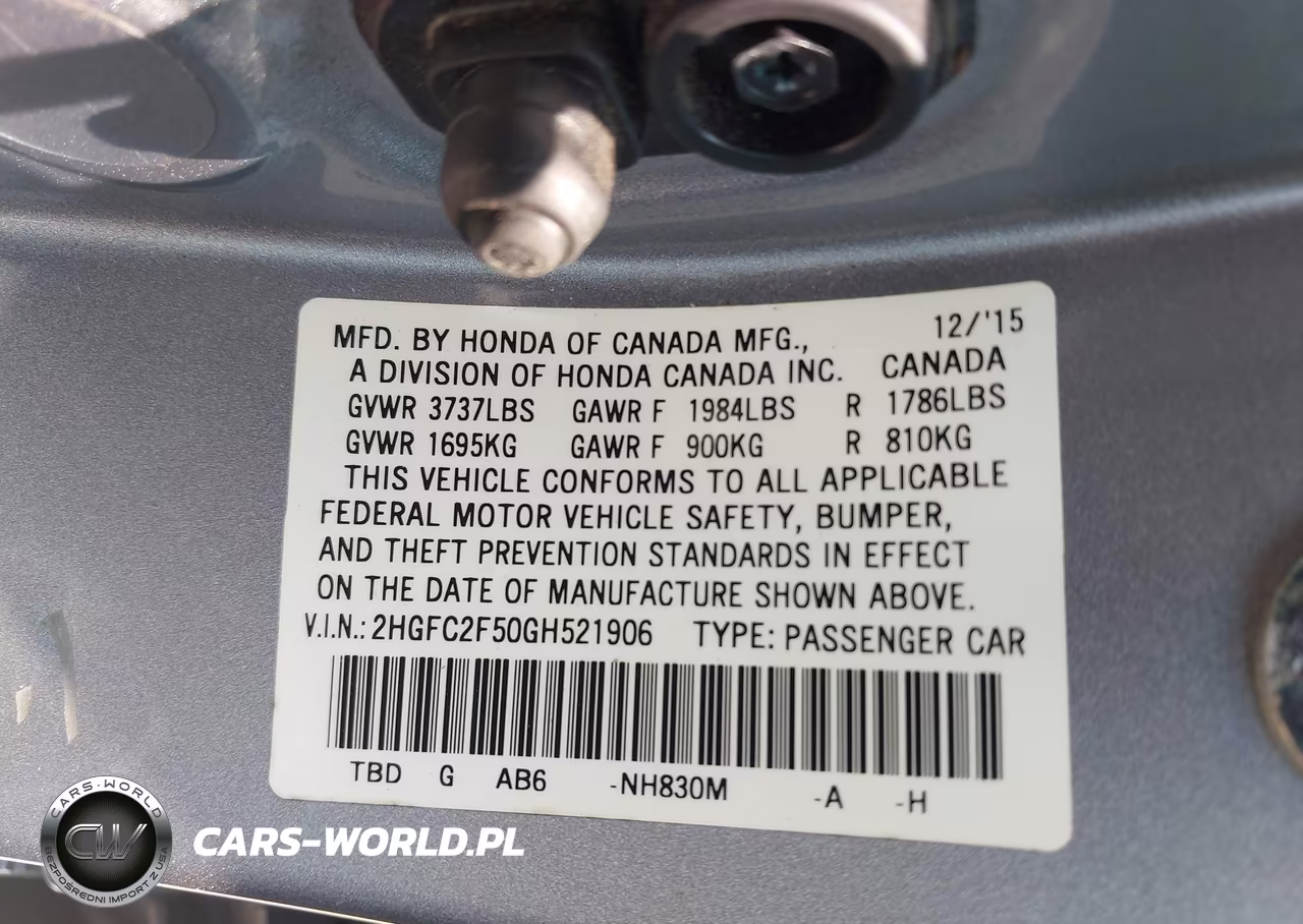 2016 Honda Civic Lx VIN:2HGFC2F50GH521906 - 9