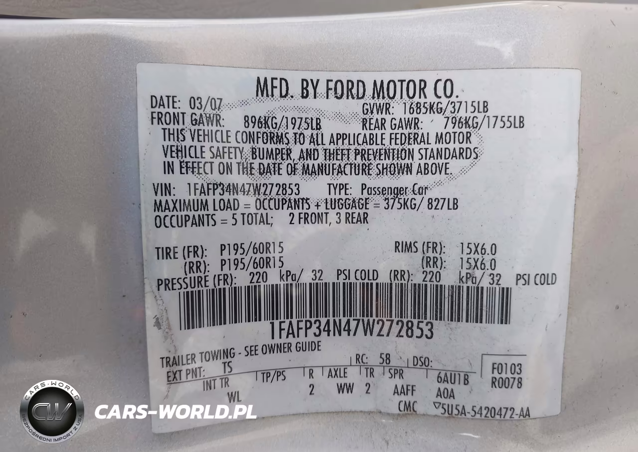 2007 Ford Focus S-Se-Ses VIN:1FAFP34N47W272853 - 9