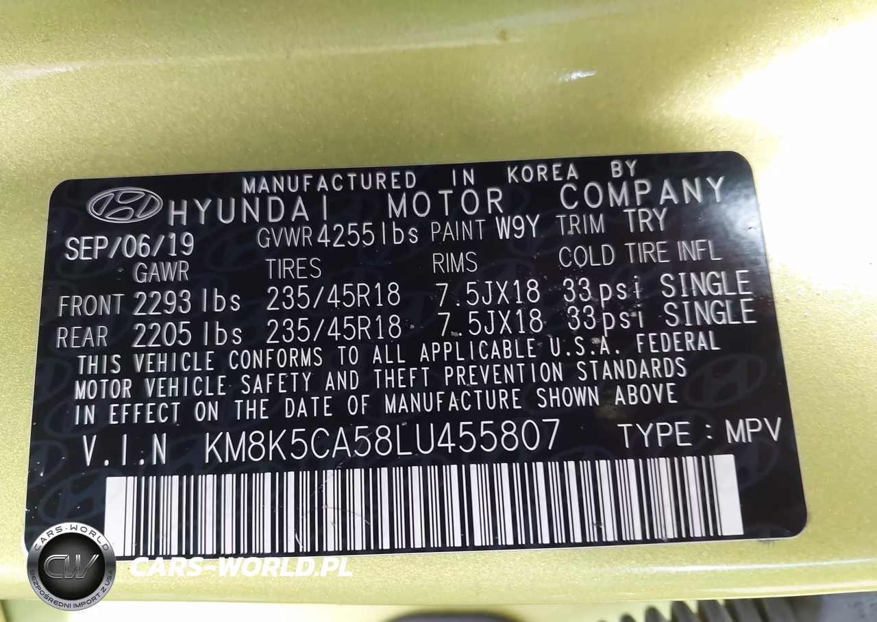 2020 Hyundai Kona Ultimate VIN:KM8K5CA58LU455807 - 9
