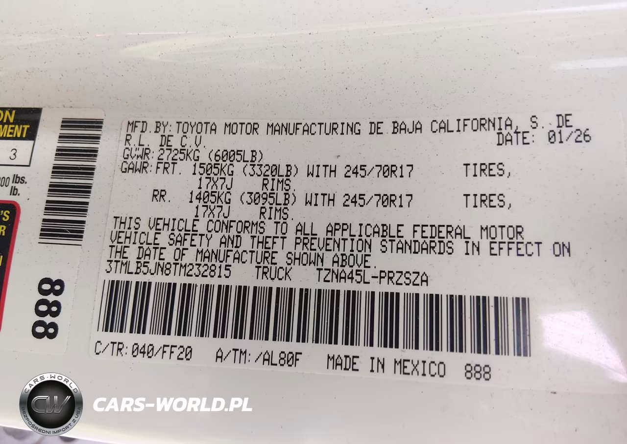 2026 Toyota Tacoma Sr5 VIN:3TMLB5JN8TM232815 - 9